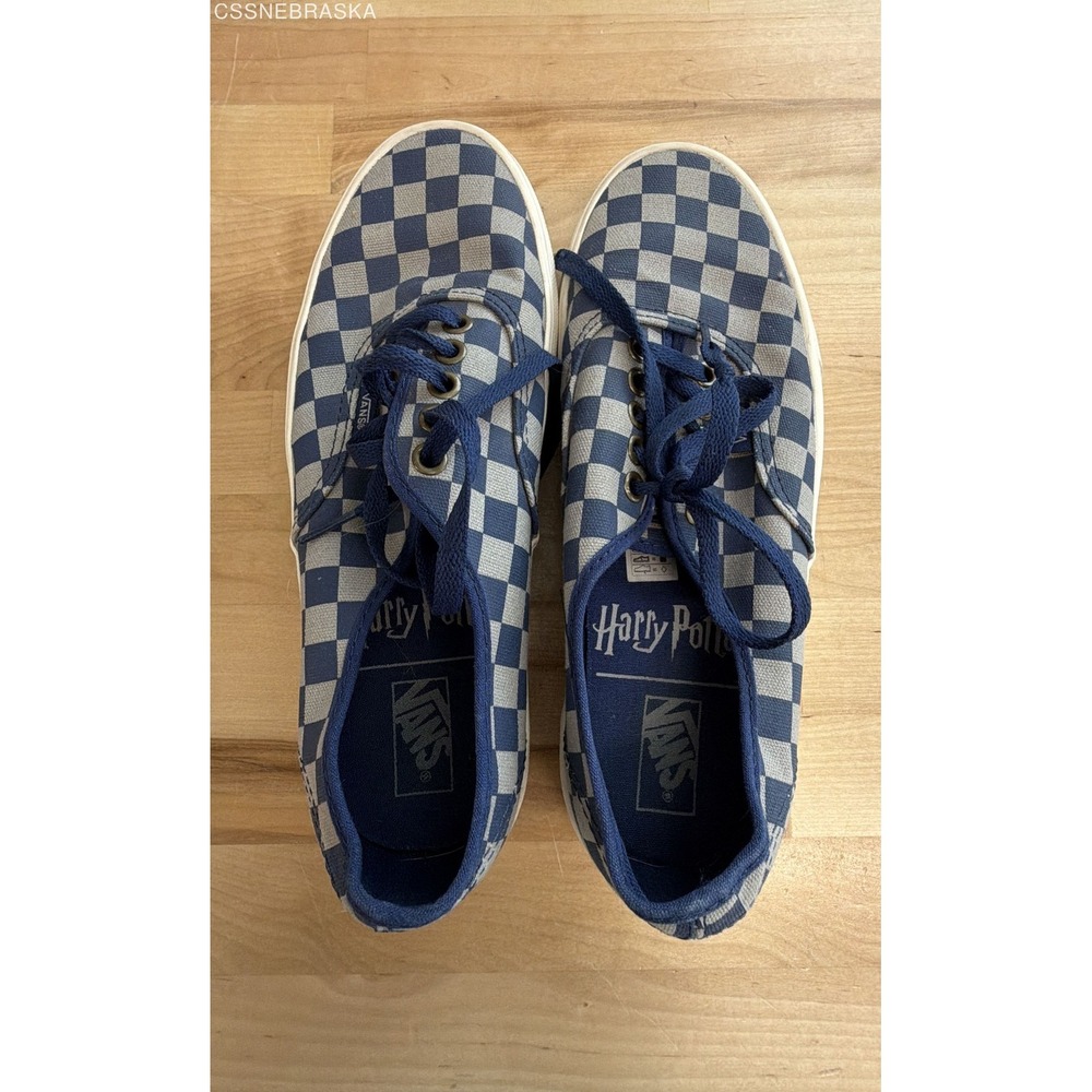Vans Authentic Ravenclaw Blue Grey Checkerboard Sneakers Size 7
